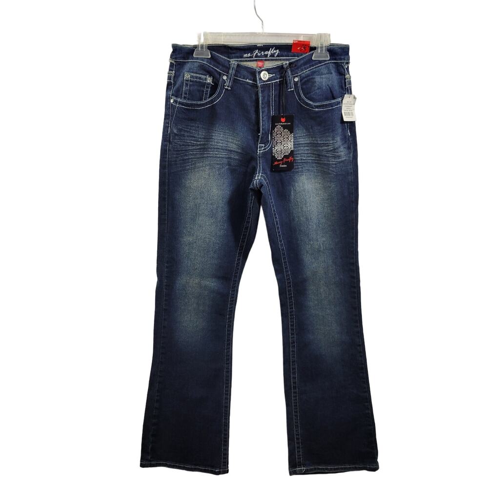 Ms Firefly Women's Bootcut Jeans Back Pockets with Rhinestones Size 10 92723-451